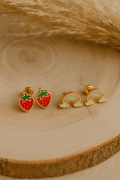 Sugar Plum & Rainbow Earrings