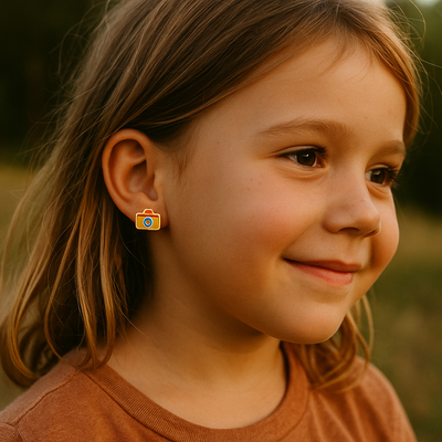 Glow Time "Camera Stud" Earrings