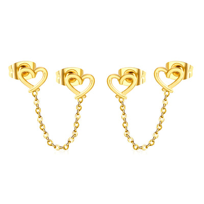 Chained Heart Earrings