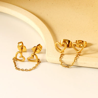 Chained Heart Earrings
