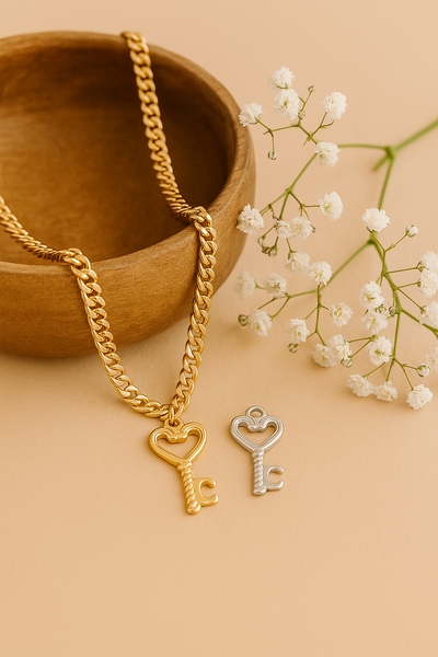 Heart Key Charm