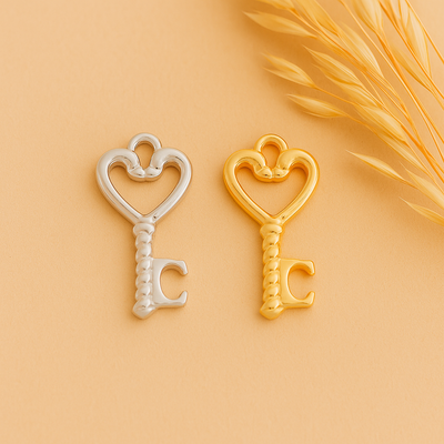 Heart Key Charm