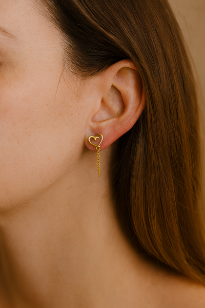 Chained Heart Earrings