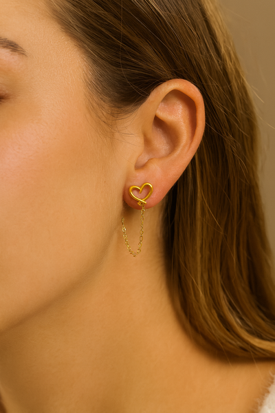 Chained Heart Earrings