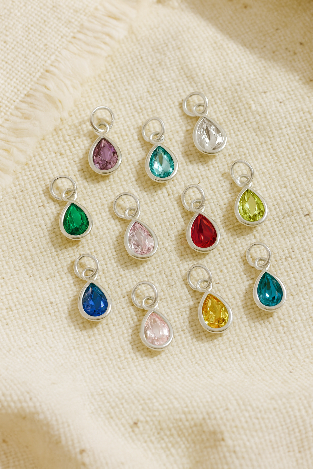Teardrop Birthstone Charm