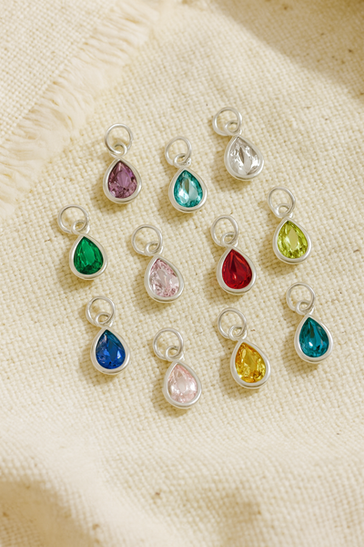 Teardrop Birthstone Charm