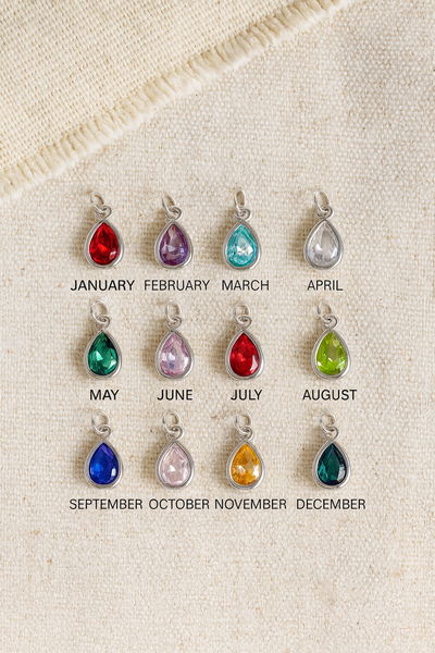 Teardrop Birthstone Charm
