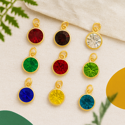 Round Birthstone Charms