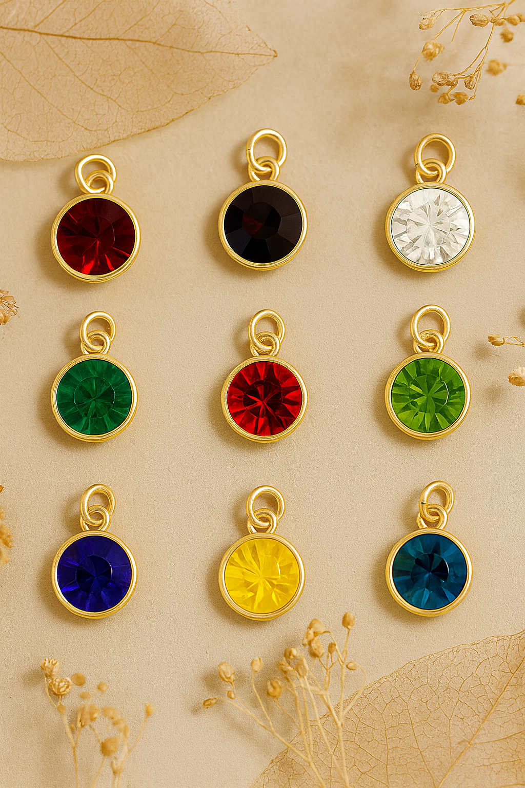 Round Birthstone Charms