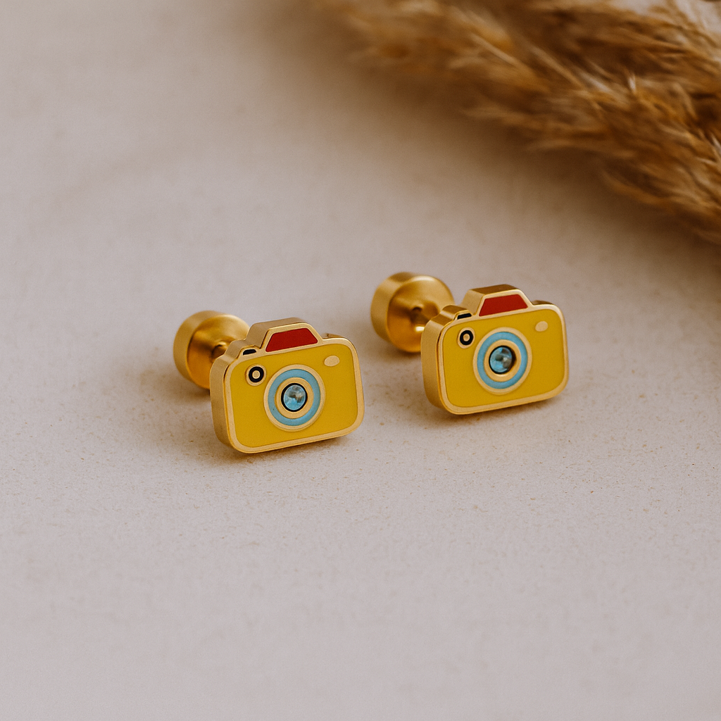 Glow Time "Camera Stud" Earrings