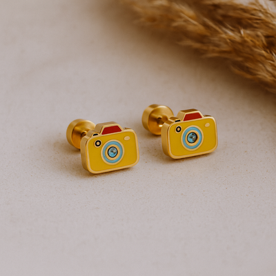Glow Time "Camera Stud" Earrings