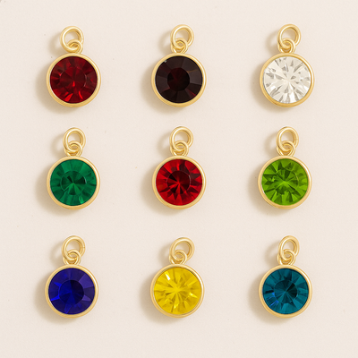 Round Birthstone Charms