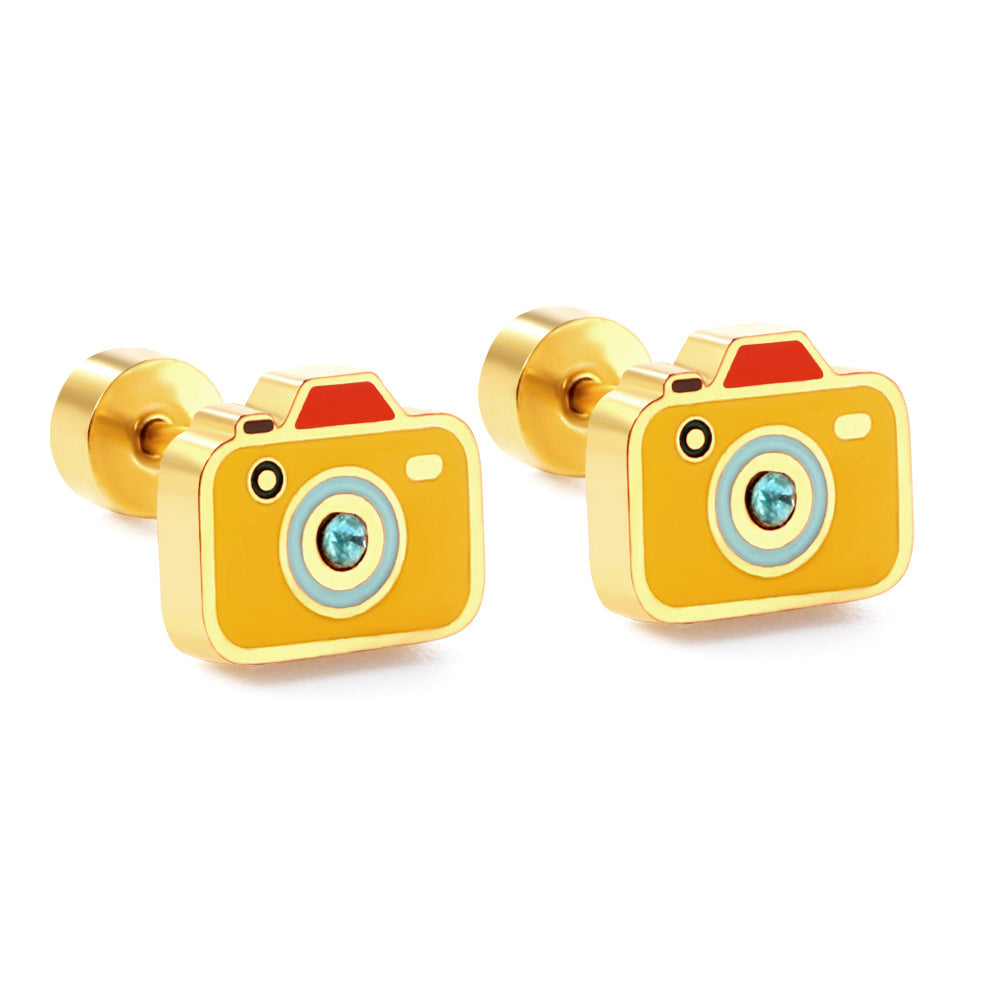 Glow Time "Camera Stud" Earrings