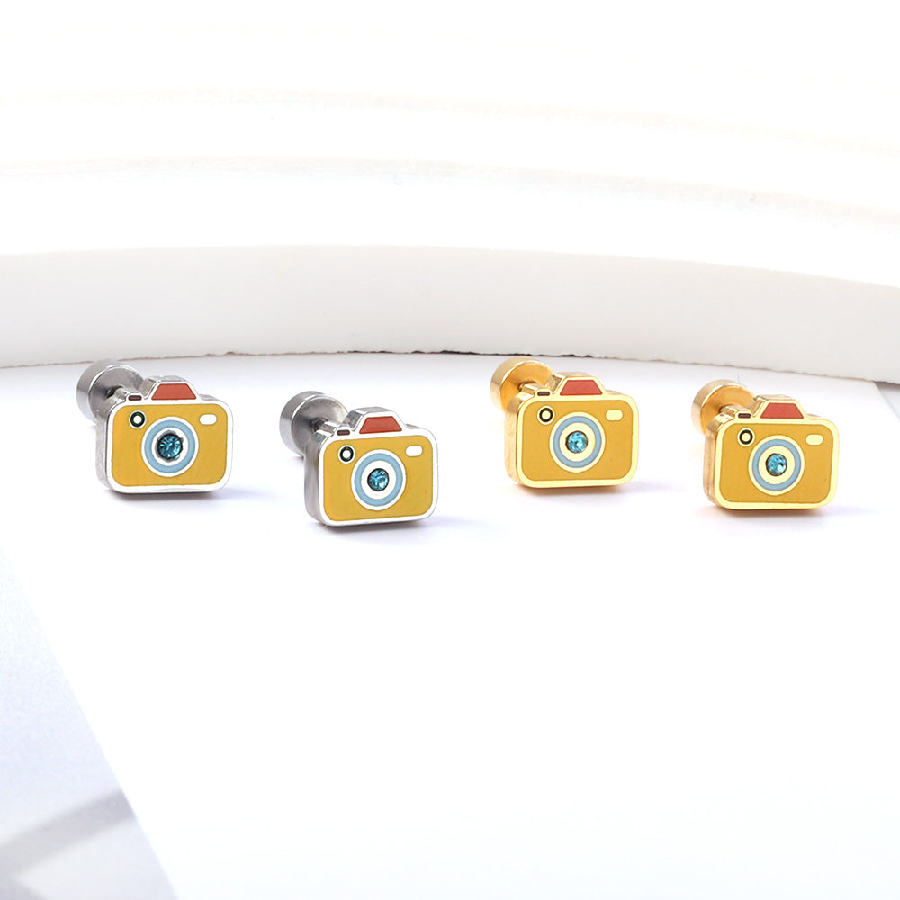 Glow Time "Camera Stud" Earrings