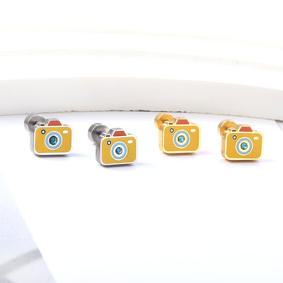 Glow Time "Camera Stud" Earrings