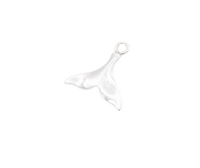 Whale Tail Silver Charm