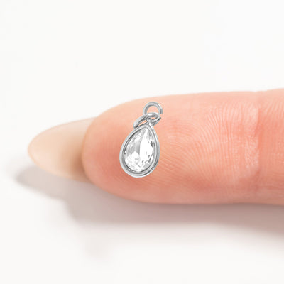 Teardrop Birthstone Charm